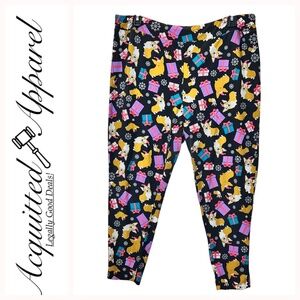 Terra & Sky Women's Welsh Corgi Santa Christmas Leggings Pants